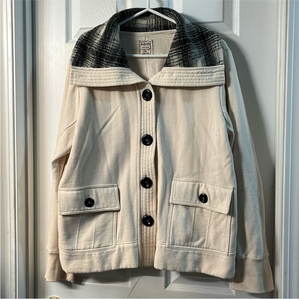 Cream Jacket with Black Buttons